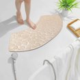 thumbnail image 6 of PALIFEUR Super Non-Slip Bathroom Rugs, 12x39" Curved Cobblestone Embossed Bath Rug Quick-drying Highly Absorbent Bathroom Mat Washable Fanned Bath Mats for Bathroom Corner Tub, Beige, 6 of 6