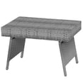 thumbnail image 1 of Gymax Folding Rattan Wicker Coffee Side Table Patio Garden Poolside Yard Outdoor Mix Gray, 1 of 9