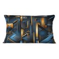 thumbnail image 3 of Designart "Futuristic Geometric Fusion In Blue And Gold" Geometric Throw Pillow - Modern Pillow For Couch - Insert And Pillows Covers For Bedroom Decor, 3 of 5