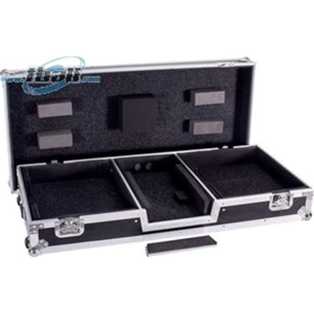 YCS TBH2TTRN61WBATT Deejay LED Fly Drive DJ Coffin Case for Two Turntables Plus One Rane Sixty-One Serato