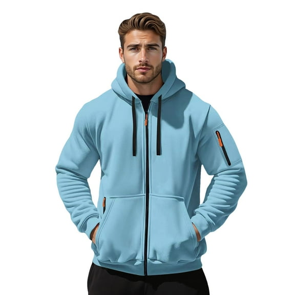 RMGVDSD Mens Zip Up Hoodies Men's Hooded Sweatshirt Jacket Casual Pullover Fall Winter Coat Comfortable Solid Color Hoodie Jackets Comfort Sweatshirts for men