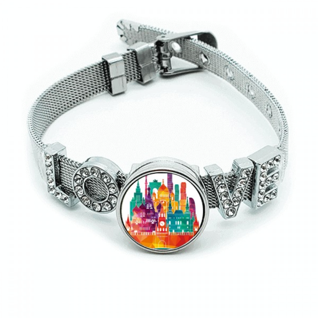 Catedral de Moscu patron de pintura Pulsera pulsera pulsera de cristal amor pulsera ajustable