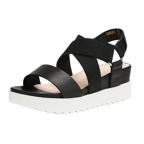 Sandalias de Plataforma con Cuña CHARLIE-5 para Mujer DREAM PAIRS en Negro