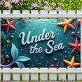 thumbnail image 5 of LUUFILx Under the Sea Nautical Themed Backdrop Banner Party Supplies Photography Props Ocean Birthday Decoration Baby Shower Background Underwater Event Decor, 5 of 8