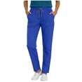 thumbnail image 6 of JGGSPWM Women's Solid Color Straight Elastic Waist Nursing Multiple Pockets Drawstring Worker Pants Blue L, 6 of 9