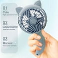 thumbnail image 3 of BrowQuartz Hand Pressure Fan Without Battery Cooling Cartoon Summer Mini Fans Small Manual Household Children Kids 3 Colors Blue, 3 of 6
