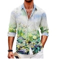 thumbnail image 1 of Camisas para hombre, moda informal, tendencia, estampado floral en HD, tela suave y cómoda de alta calidad, diseño de diseñador 2024, camisa con solapa, 1 of 6