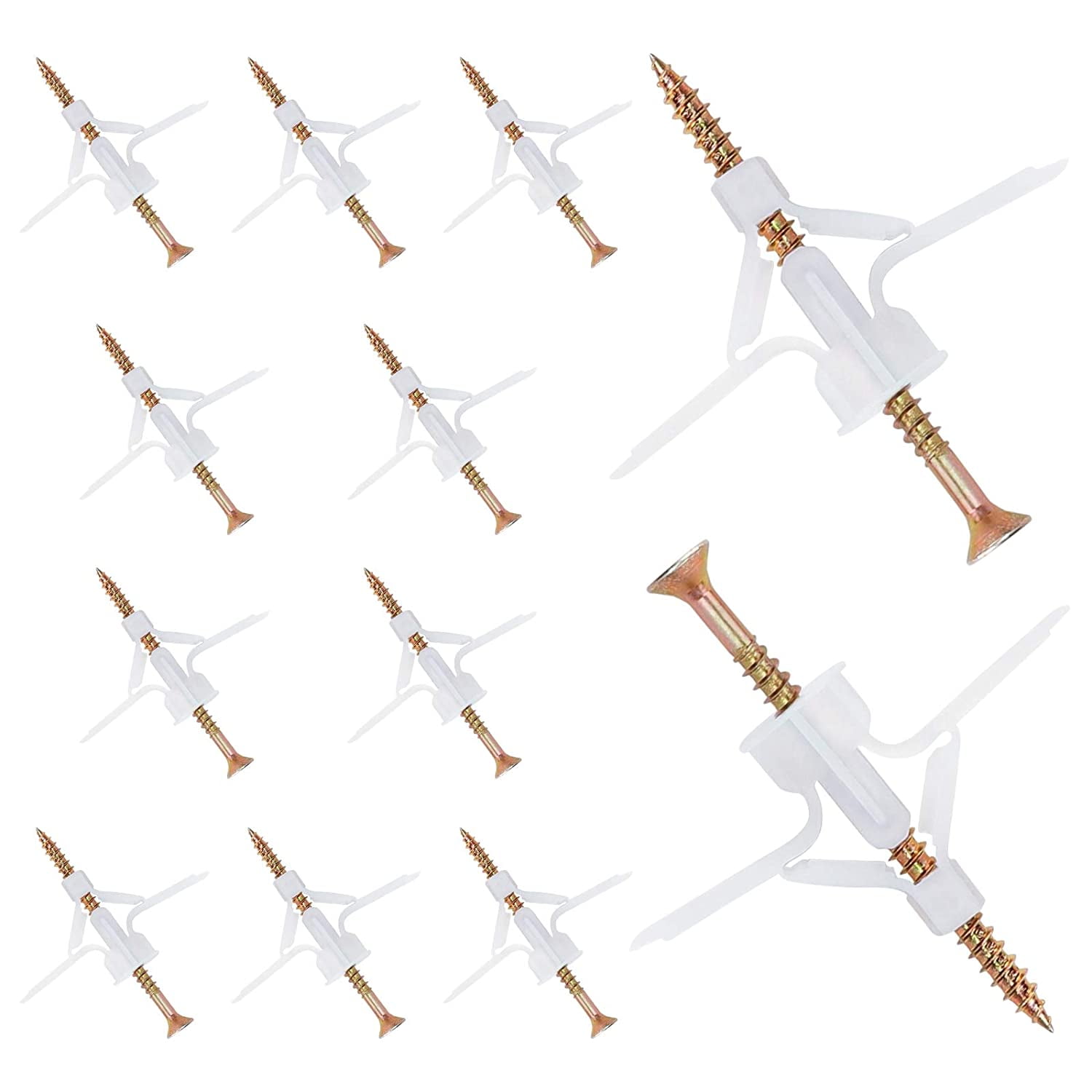 Drywall Anchor Kit with Screws 100 Pcs Drywall and HollowWall Anchor Assortment Kit, Self