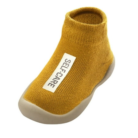 

Yzengfg Kids Toddler Baby Boys Girls Solid Letter Anti- Knitted Warm Socks 23
