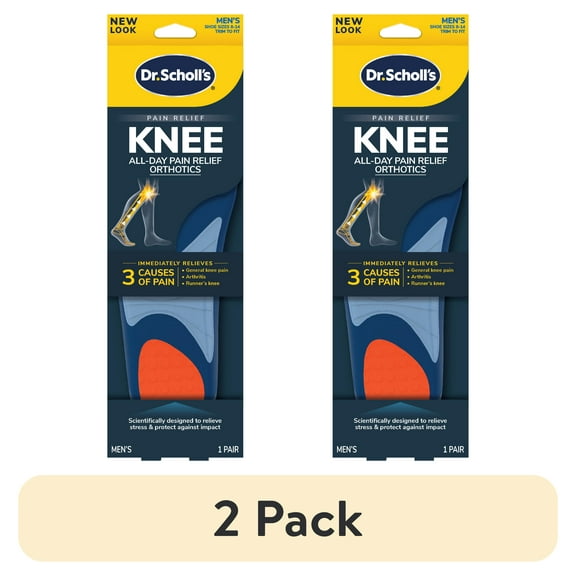 (2 pack) Dr. Scholl's KNEE Pain Relief Orthotics, 1 Pair (Men's 8-14)