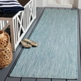 thumbnail image 3 of Safavieh Courtyard Finnian Solid Indoor/Outdoor Runner Rug, Aqua/Gray, 2'3" x 8', 3 of 15