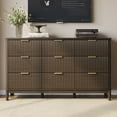 thumbnail image 3 of Linsy Home Oversized Fluted Dressers for Bedroom, Wide Chest of 9 Drawers, Dark Brown, 3 of 10