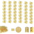 thumbnail image 1 of 120 piezas de bisagras a tope Conectores de bisagras Bisagras de puerta Bisagra vintage Mini bisagras Bisagras (con 480 tornillos) y tornillos Mini conectores de bisagra de cajón de gabinete Cajón de, 1 of 4