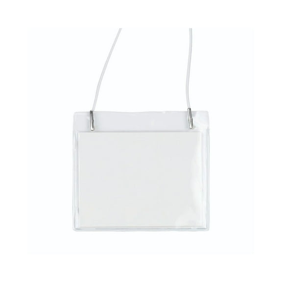 JAM PAPER Plastic Name Tags 4" x 3 1/2" Clear 24/Pack (401138612)