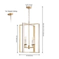 thumbnail image 3 of Safavieh Markle 4-Light 18" Industrial Metal Pendant Lights, Gold, 3 of 7