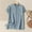 Light Blue, variant on Linen Shirt for Women Short Sleeve Casual Loose Button down T-Shirt Lapel Neck Summer Beach Tops,Green,L