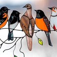 thumbnail image 5 of Pájaros multicolores en un alambre, colgante de adornos de arte de la serie de pájaros de metal colgante para ventanas o puertas decoración del hogar (7 pájaros) JAMW Sencillez, 5 of 5