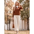 thumbnail image 7 of JWD Womens Cardigan Collared Knit Button Front Long Sleeve Sweater Top Lightweight Casual Layering Cardigan Coffee XL, 7 of 7