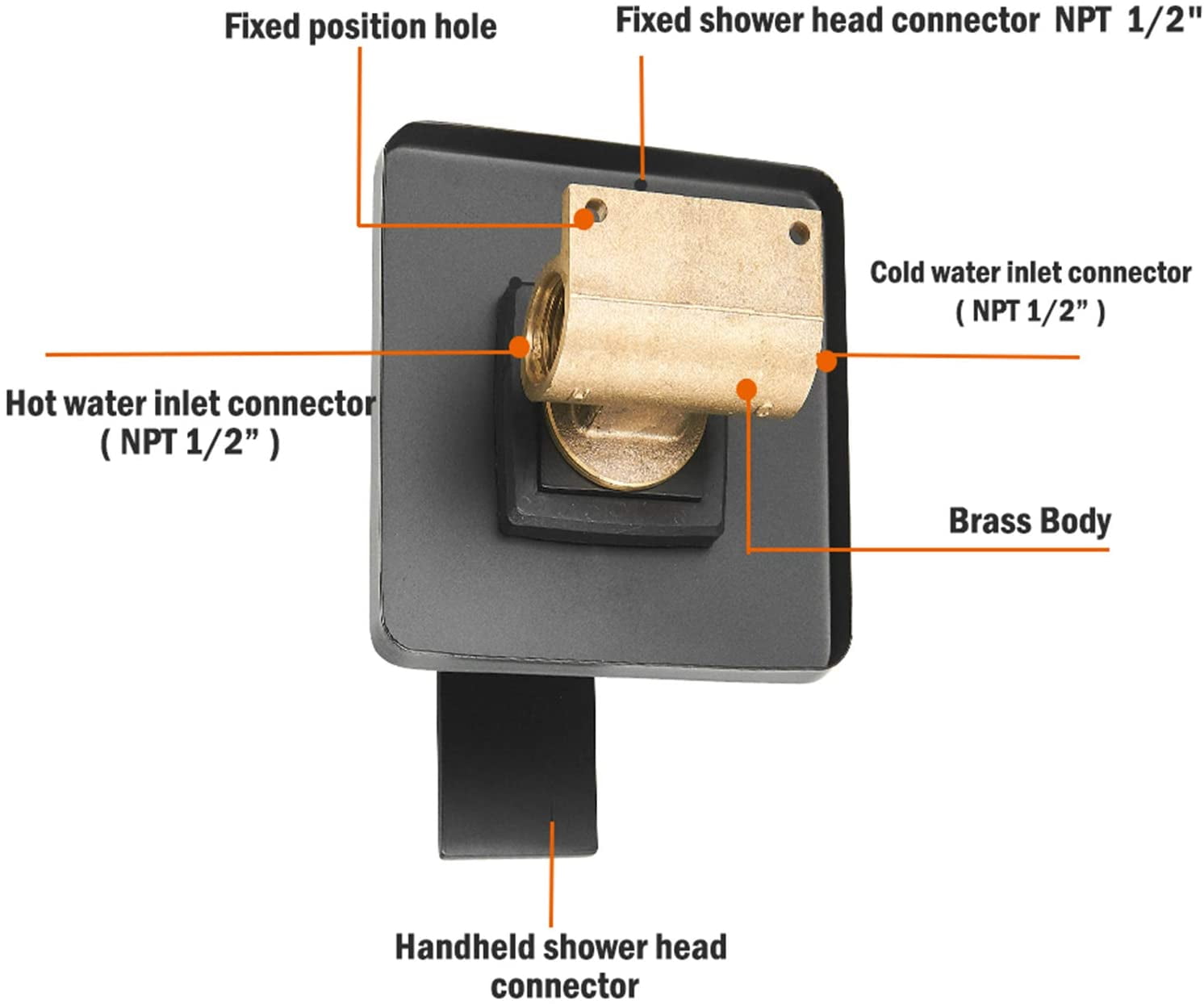 Matte Black Shower Faucet Set Bathroom Rainfall Mixer 8 Inch Shower Head System Single Handle Shower Trim Kit with Valve