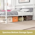 thumbnail image 6 of SuperDeal Full Size Canopy Bed Frame Metal Slats 800lbs Mattress Foundation W/Headboard & Under Bed Storage, No Box Spring Needed, White, 6 of 10