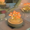 thumbnail image 1 of Luz nocturna de tulipán: lámpara de mesa hecha a mano, decoración de escritorio con tulipanes de vidrio de simulación para dormitorio, lámpara de noche, regalo de San Valentín para parejas d, 1 of 5