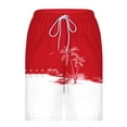 thumbnail image 6 of TKKCS Mens Graphic Swim Trunks With Compression Liner- Summer Casual Quick Dry Elastic Drawstring Waist Vacation Lightweight Beach Board Shorts With Pockets Red Size M, 6 of 8