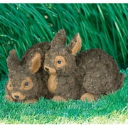 Rustic Garden Bunny Rabbits Statue