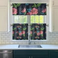 thumbnail image 3 of Beach Kitchen Curtains Set 3 Piece with Summer Palms and Island Flowers, 27.5x24 Inch Polyester Valance and Tiers for Tropical Home Decor, 3 of 6