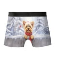 thumbnail image 2 of Playful Shiba Inu Welcomes Winter Snowy Day with Cardinal Bird All Over Print Boxer Briefs Underwear for Men Dad Yorkie Dog Lover Gifts - 120177, 2 of 6