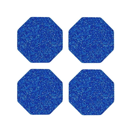 

Leather Coasters with Heat-resistant for Drinks Blue Circles Mosaic -标题2 Octagon