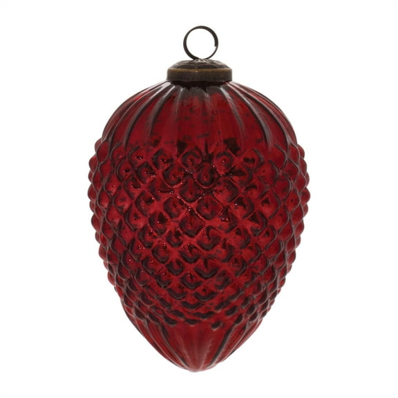 Melrose Hobnail Glass Cone Ornament Set of 2