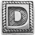 thumbnail image 2 of 925 Sterling Silver Charm For Bracelet Letter D Triangle Block Bead Alphabet, 2 of 8