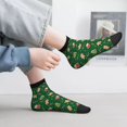 thumbnail image 2 of Fuzoiu green Christmas Element Print Adult Socks, Crew Moisture-wicking Socks, Unisex Cushion Crew Socks,Casual Sports Ankle Socks, 2 of 7