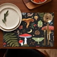 thumbnail image 4 of Red Mushroom Fern Black Pattern Summer Placemats Table Placemats Set Of 6-Linen Kitchen Washable Placemats Table Mats 11.8"x17.7" Non-Slip Heat Resistant, 4 of 5