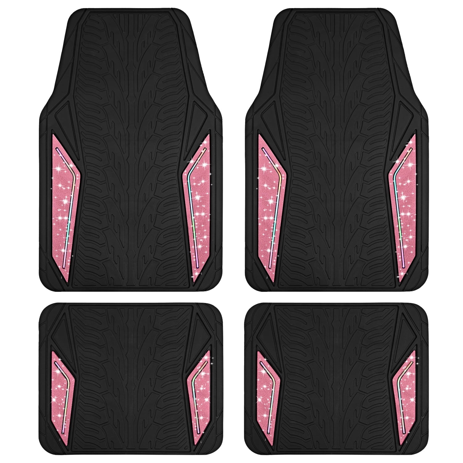 Road Comforts Hyper Pillar Car Floor Mat - All-Weather, Universal Fit for Most Cars Beige Hot Hot Pink
