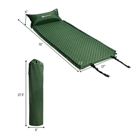 Goplus Self Inflating Sleeping Pad Comfortable Foam Camping Mat Goplus Self Inflating Sleeping Pad