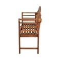 thumbnail image 6 of Lutyens 51.2" 3-Seat Arched 600-Lbs Support Acacia Wood Outdoor Garden Patio Bench, Teak, 6 of 8