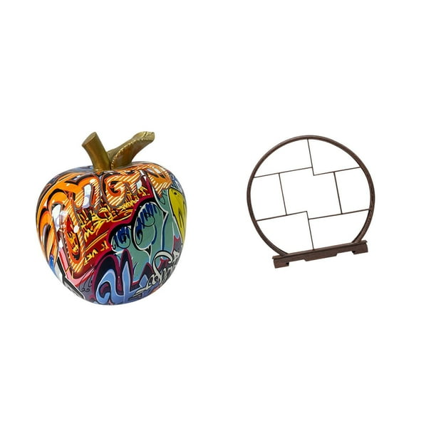 Escultura De Grafiti Nórdico Con Soporte De Exhibición De Madera, Adorno Artístico Coleccionable único Para El Hogar, Bar, Mesa, Oficina, Decoración Y Almacenamiento De Regalos.