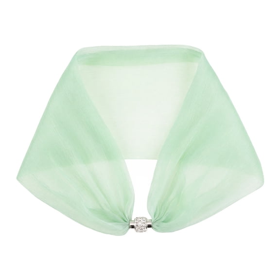 INSPIRE CHIC Women's Solid Magnetic Snap Scarf, Elegant 18.5"x3.9" Silky Satin Fashionable Neckerchief for Dinner Party Formal 18.5x3.9"(LxW) Mint green