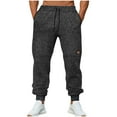 thumbnail image 3 of Styesk Men's Pants Men's Solid Color Frenum Tightness Binding Leg Pockets Exercise Full Length Pants, 3 of 9