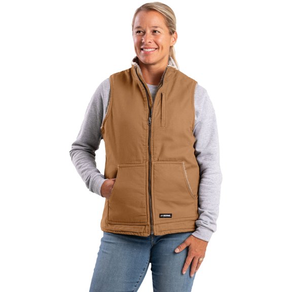 Berne Women's Canyon Sherpa Lined Vest, 2XL, Regular, Brown Duck — Residential Use, Standard Application