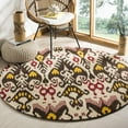 thumbnail image 2 of SAFAVIEH Ikat Emmeline Geometric Wool Area Rug, Beige/Brown, 6' x 6' Square, 2 of 10