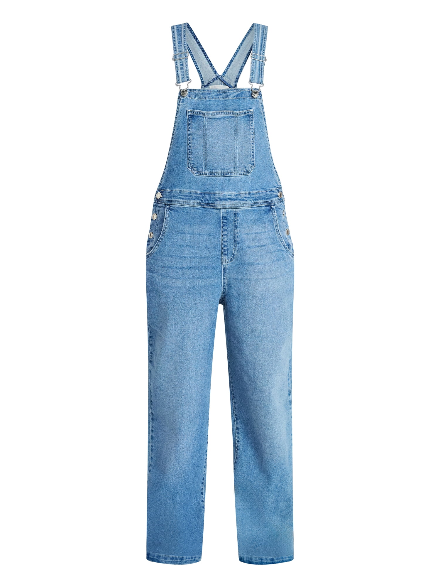 No Boundaries Baggy Denim Overalls, Women's Sizes XXS-XXL