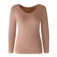 thumbnail image 2 of Thermal Underwear for Women Long Sleeve Tight Shirt Crew Neck Undershirt Fitted Tops for Women Fall Fashion Must Haves Thermals for Women Cold Weather, 2 of 5