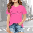 thumbnail image 2 of JAJAHO Girls Summer Top Oversized T Shirts For Girl Short Sleeve Crew Neck Letter Graphic Tee 3-14Y Baggy Streetwear Trendy Tops, 2 of 8