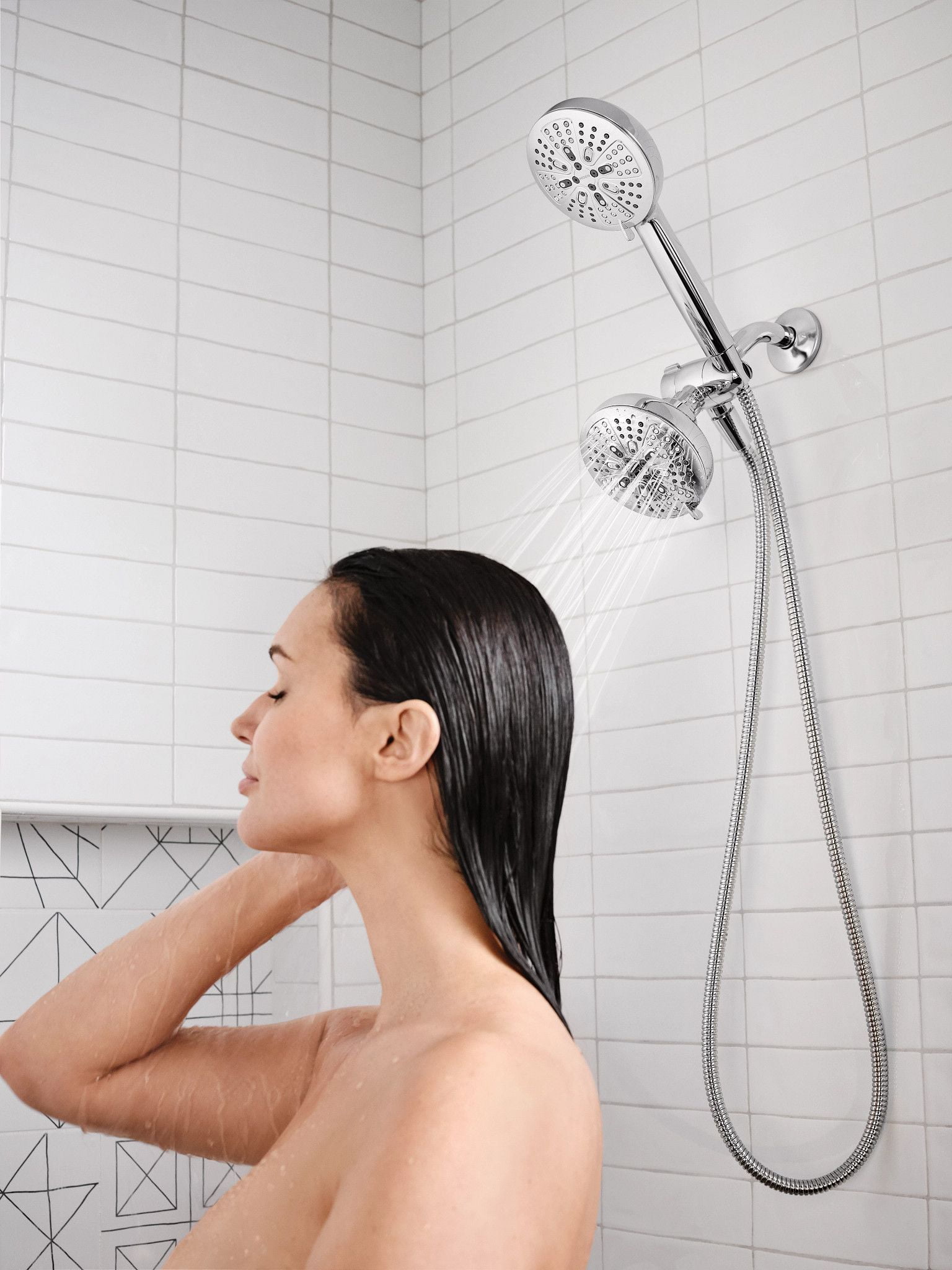 Moen Hydro Energetix Chrome Bathroom Showerhead and Handheld Shower
