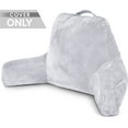 thumbnail image 2 of Standard+ Husband Pillow Light Grey Cover MicroPlush Fiber Case, Soft Easy-Care Wash Fabric Designed, Generous Back & Side Pockets - Big Long Zipper for Remove, Perfect Fit for Your Reading Bed Rest, 2 of 8