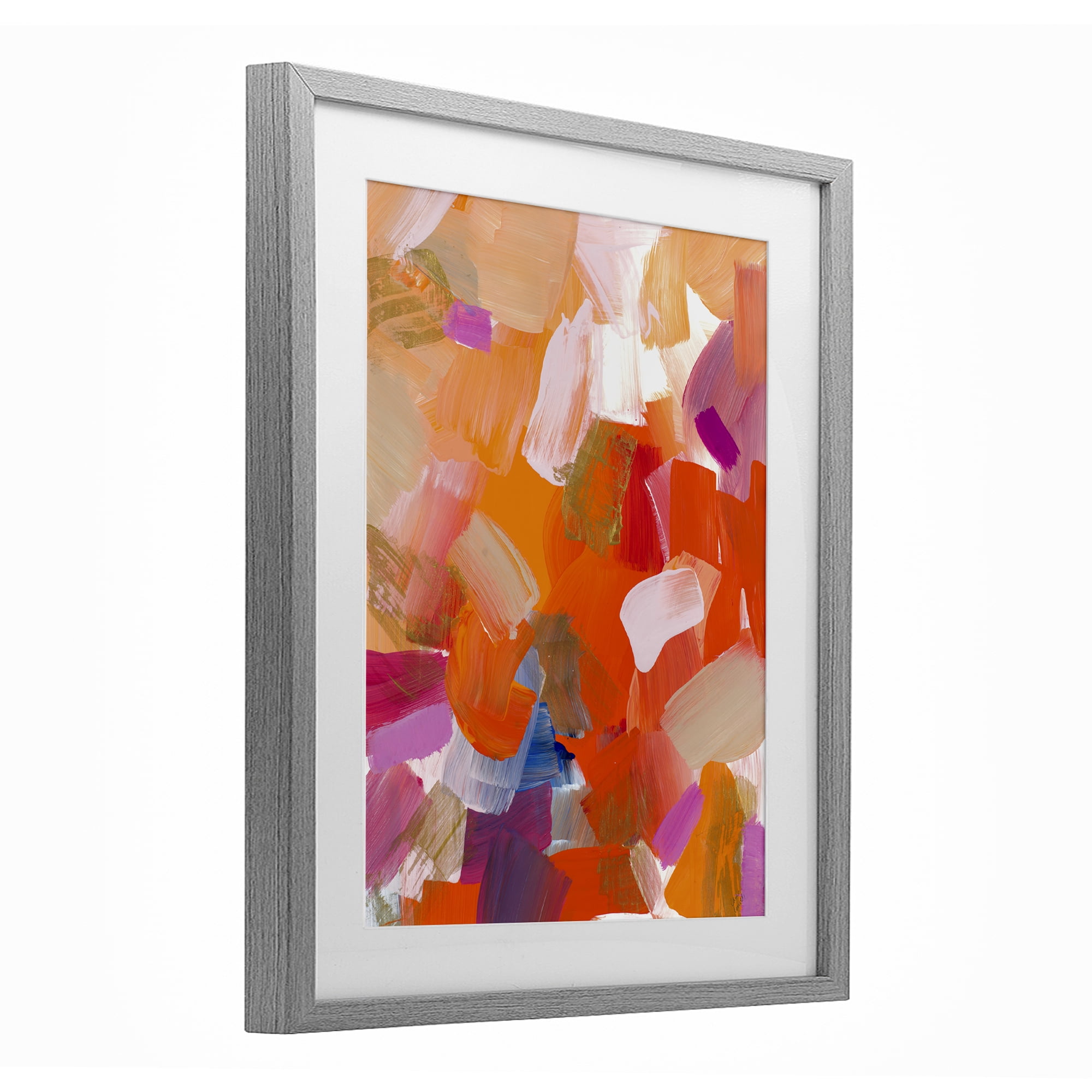 Stupell Industries Confetti Petals Abstraction Gray Framed Print Under Glass, design by Lanie Loreth