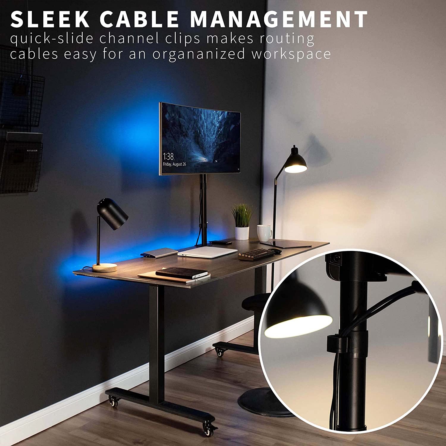 Single Monitor Desk Mount, Extra Tall Fully Adjustable Stand for LCD  Screen up to 32 inches, Ultra Wide Screens up to