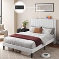 thumbnail image 7 of LUXOAK Queen Size Bed Frame, Noise Free Upholstered Bed with Wood Support, White, 7 of 7
